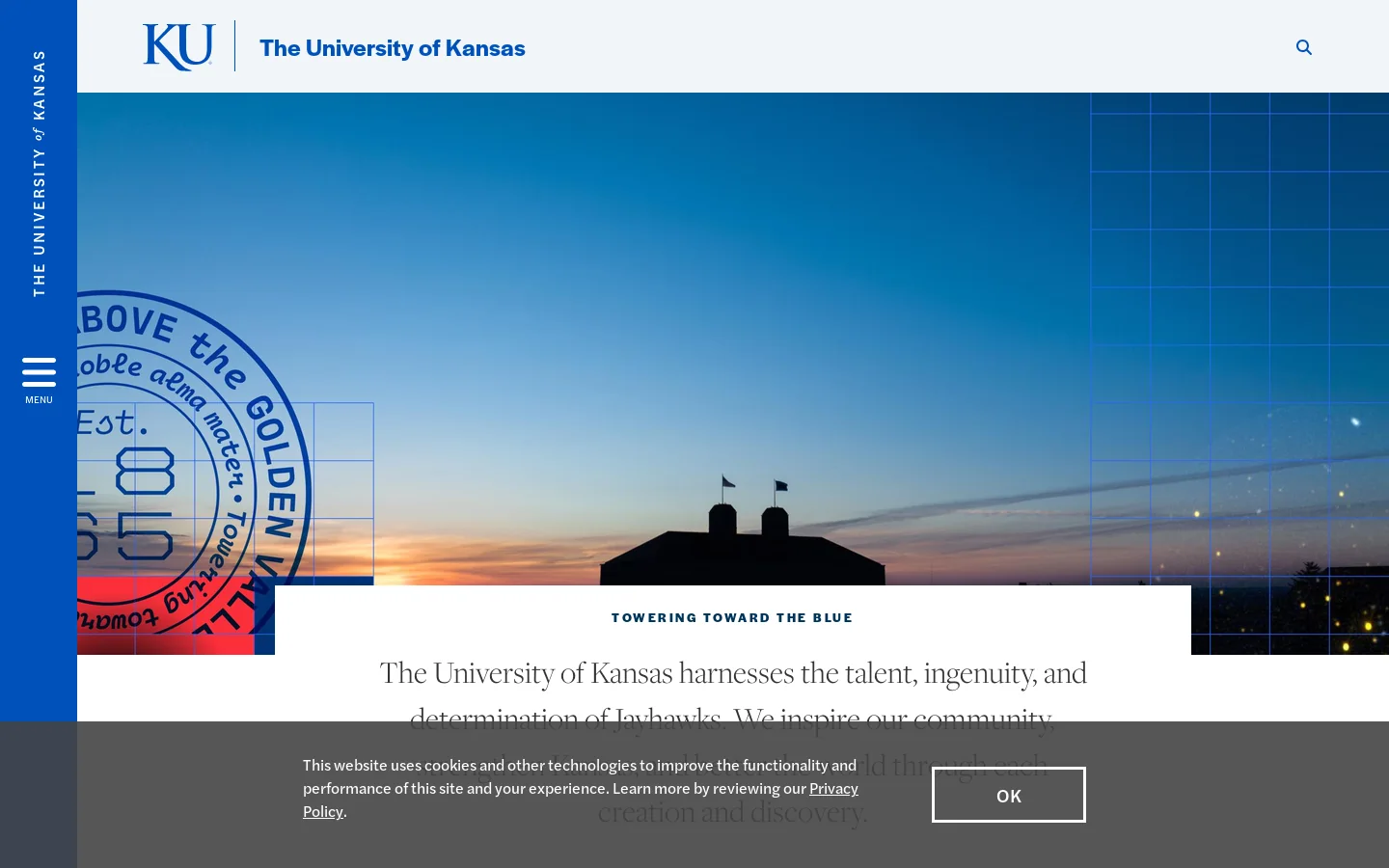 Explore the home of the Jayhawks | The University of Kansas Homepage screenshot