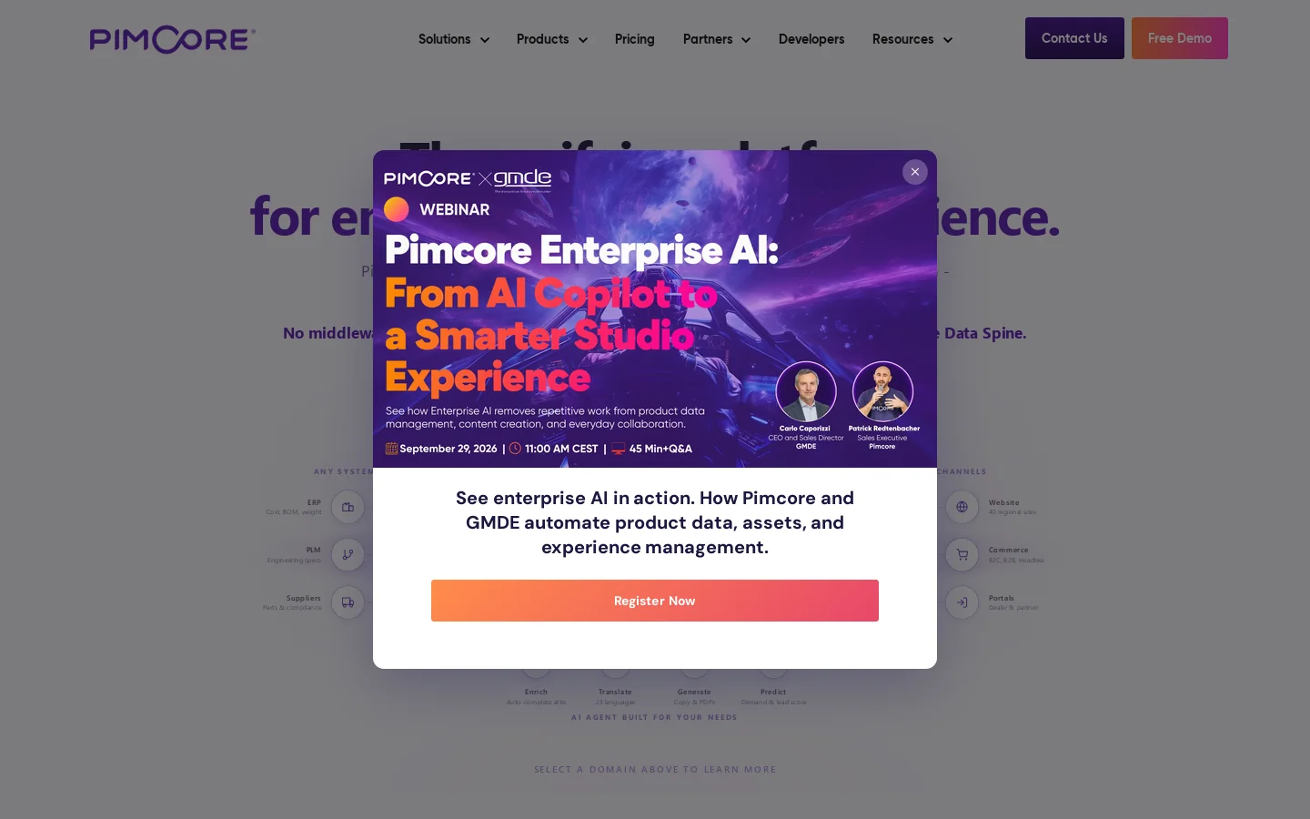 Pimcore Homepage screenshot