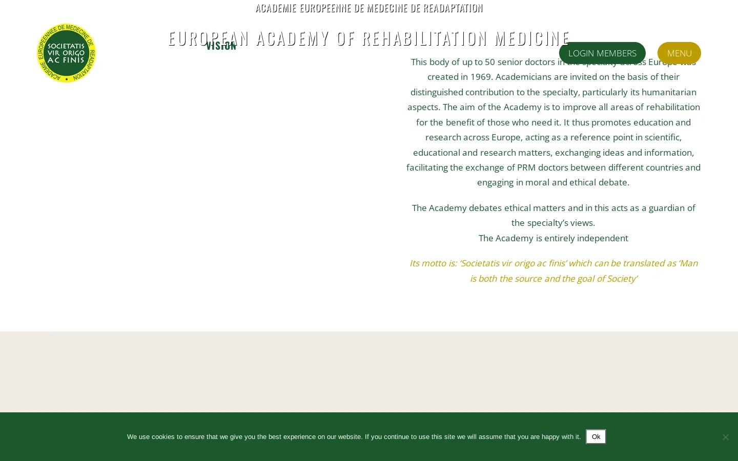 Home - European Academy of Rehabilitation Medicine Homepage screenshot