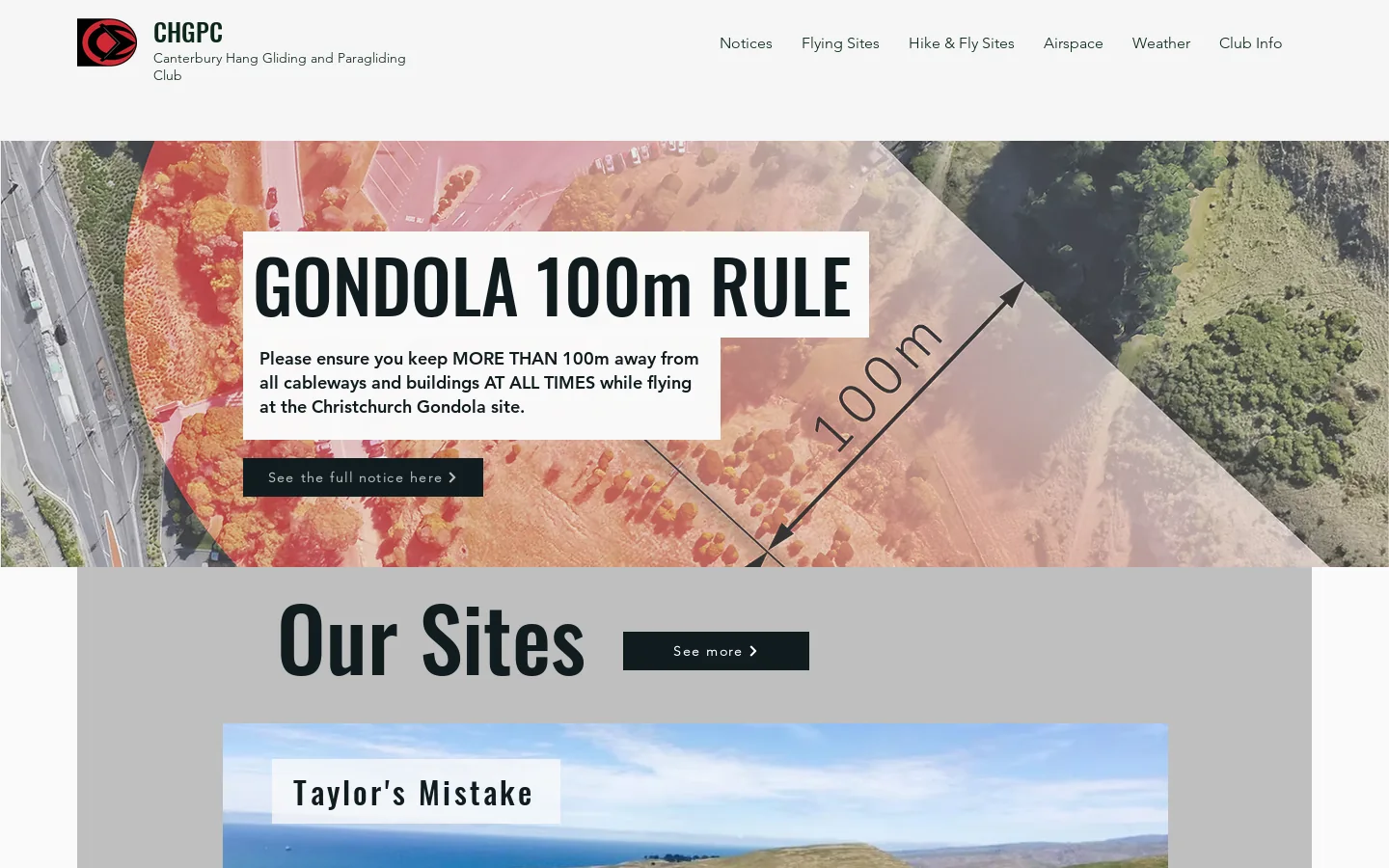 Flying In Christchurch | Canterbury Hang Gliding And Paragliding Club Homepage screenshot