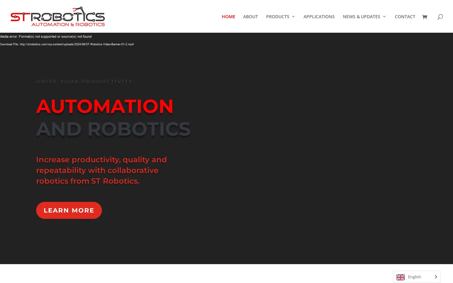 ST Robotics Homepage screenshot