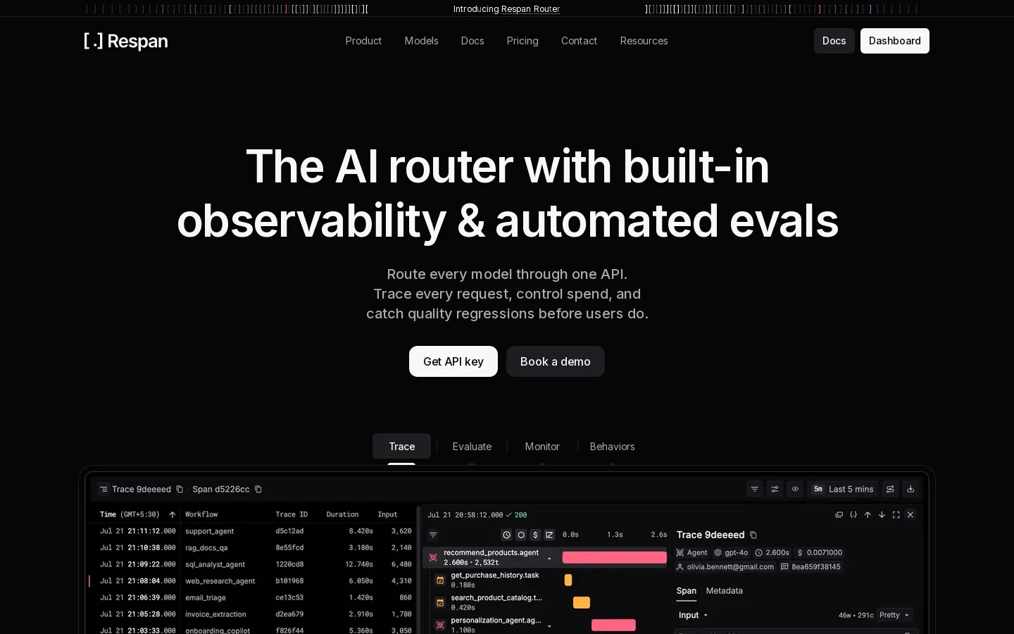 Respan Homepage screenshot