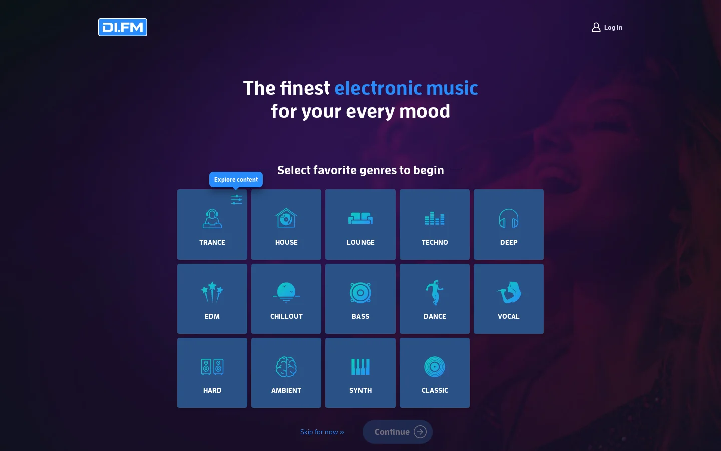 DI.FM Homepage screenshot