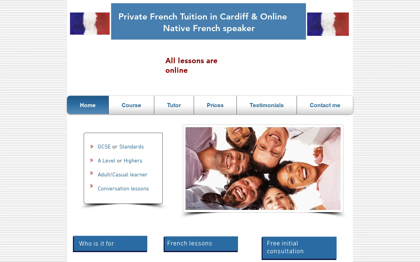 French tuition in Cardiff | french | Cardiff, UK Homepage screenshot