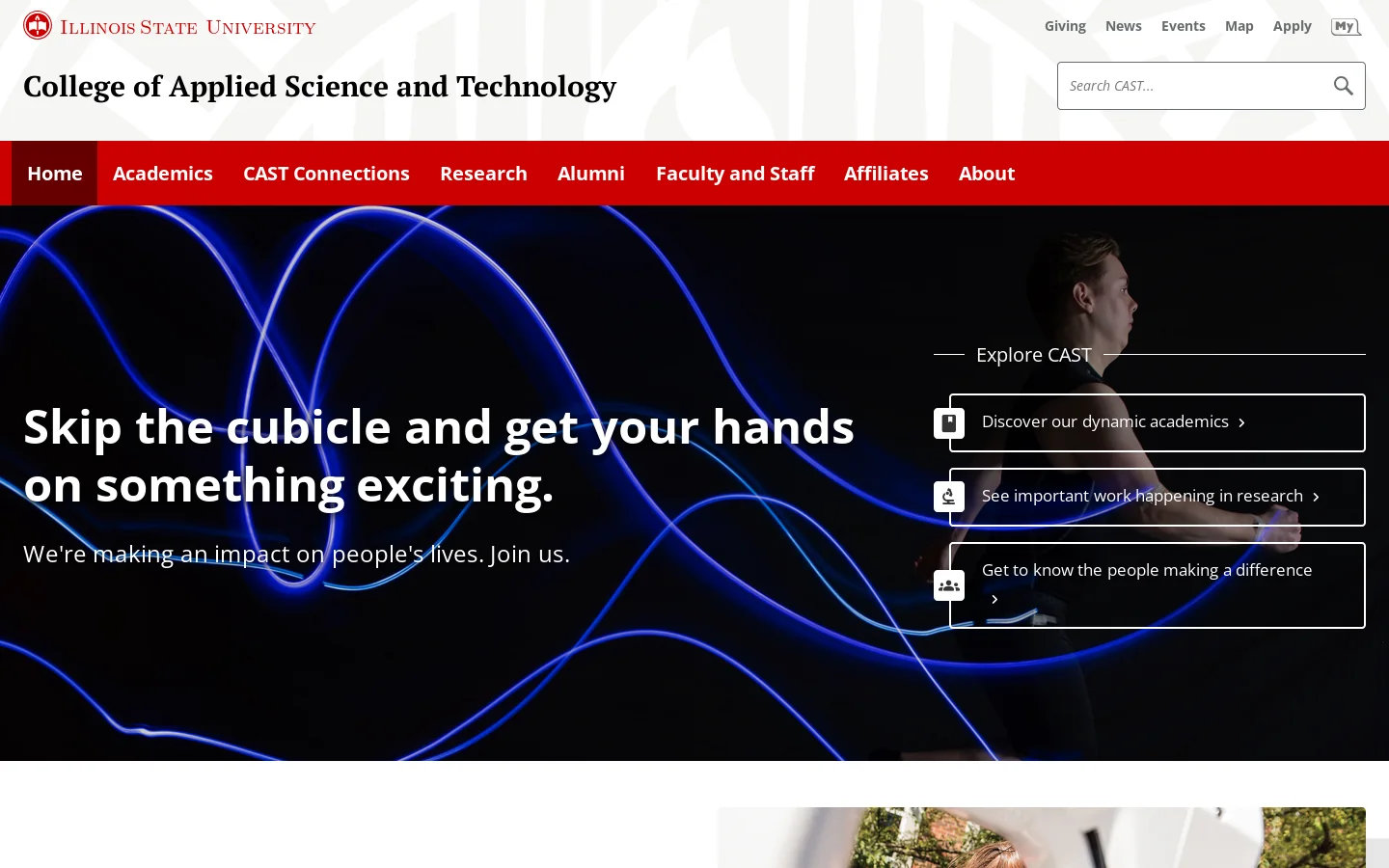 College of Applied Science and Technology | Illinois State Homepage screenshot
