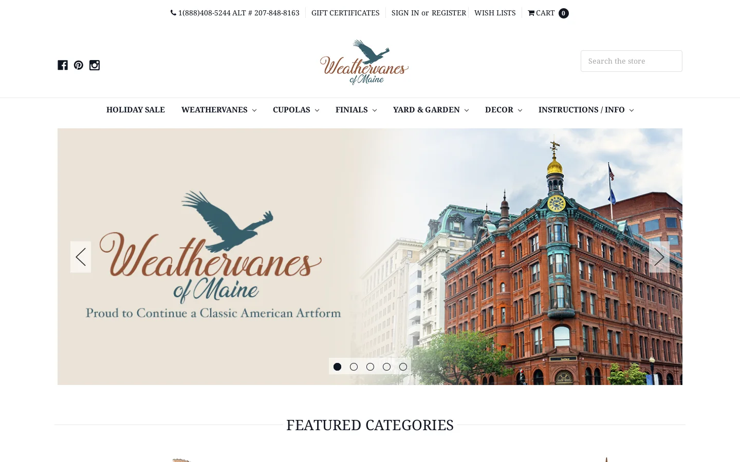 Weathervanes of Maine Homepage screenshot
