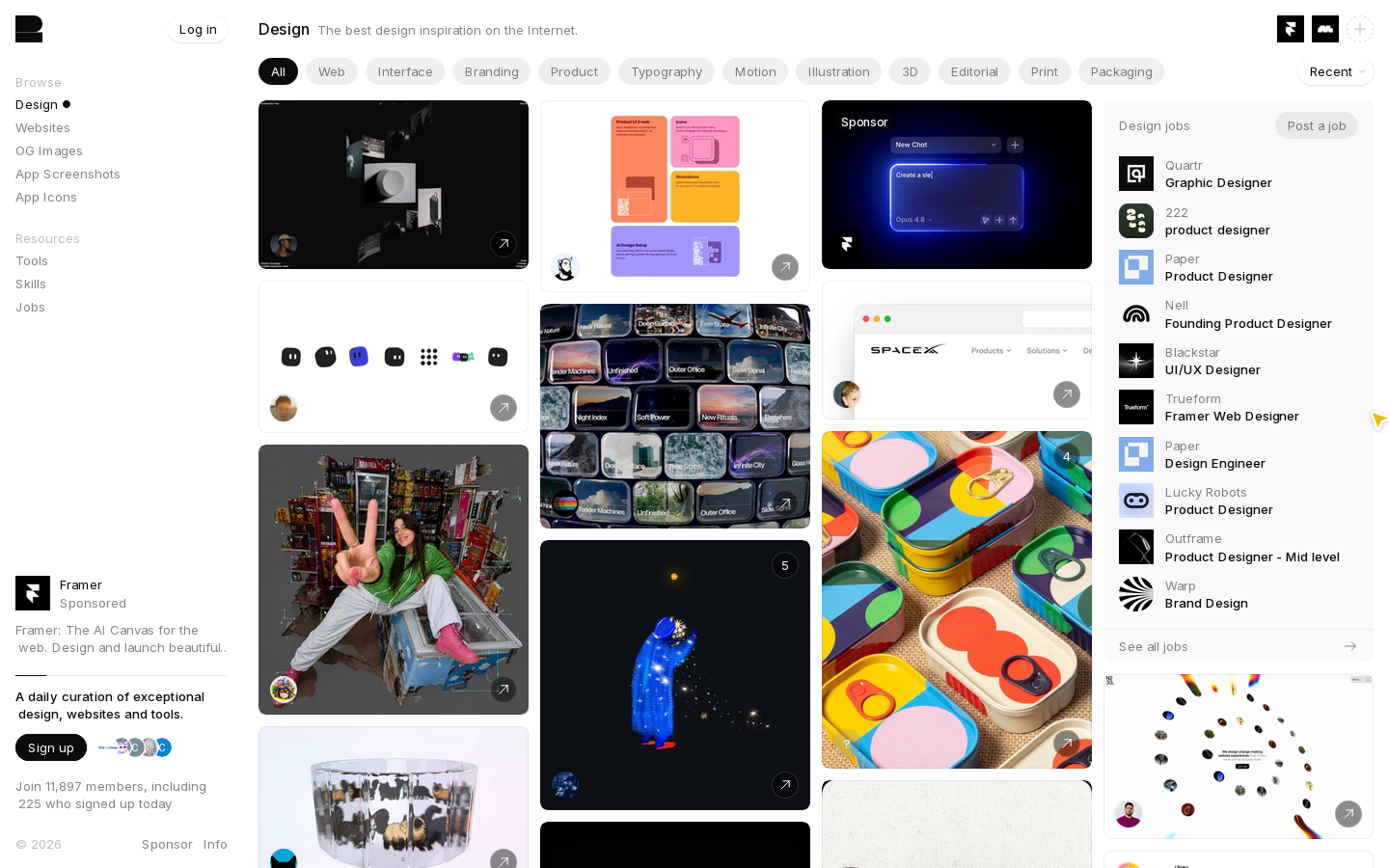 Recent Homepage screenshot