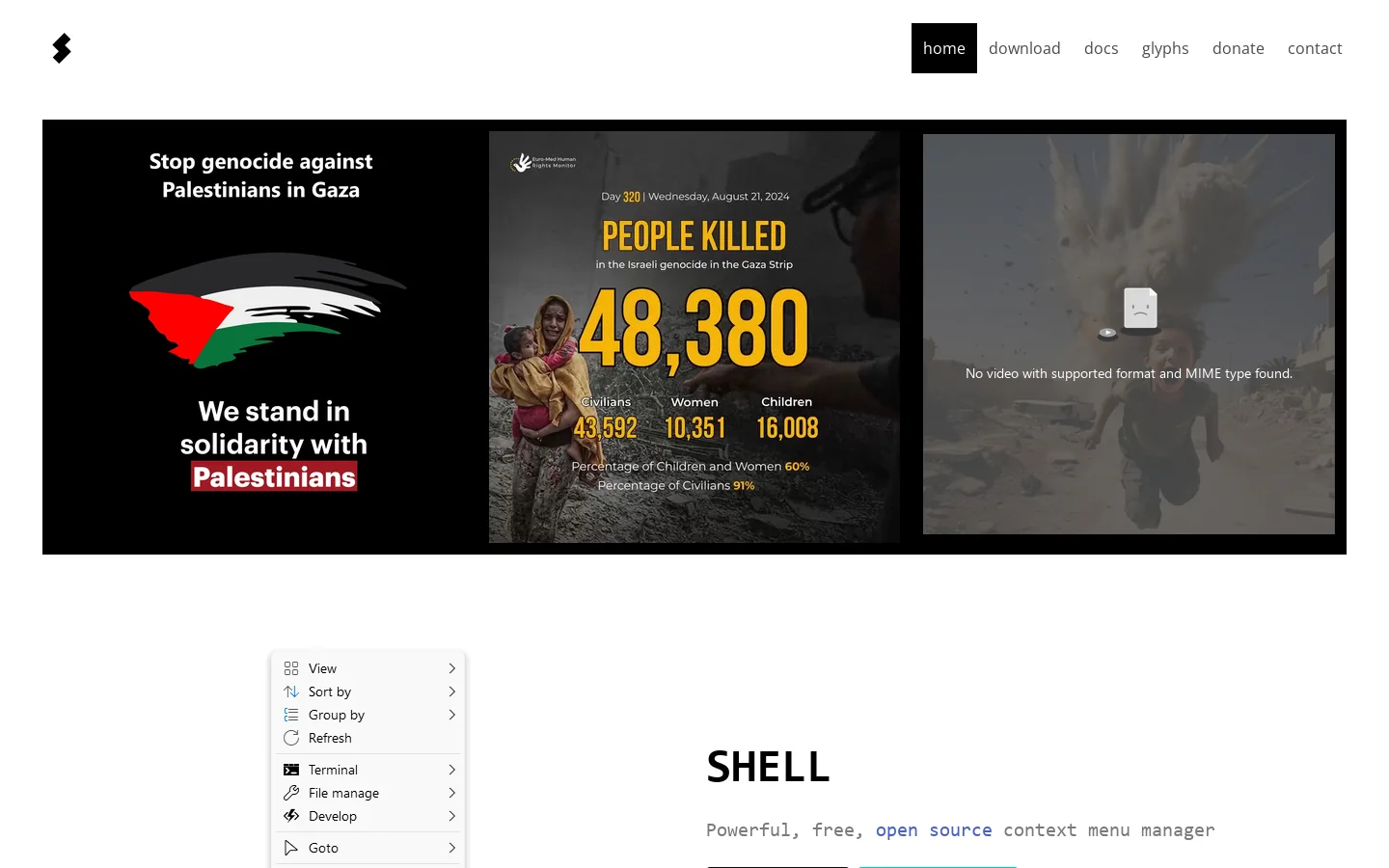 Nilesoft Shell Homepage screenshot
