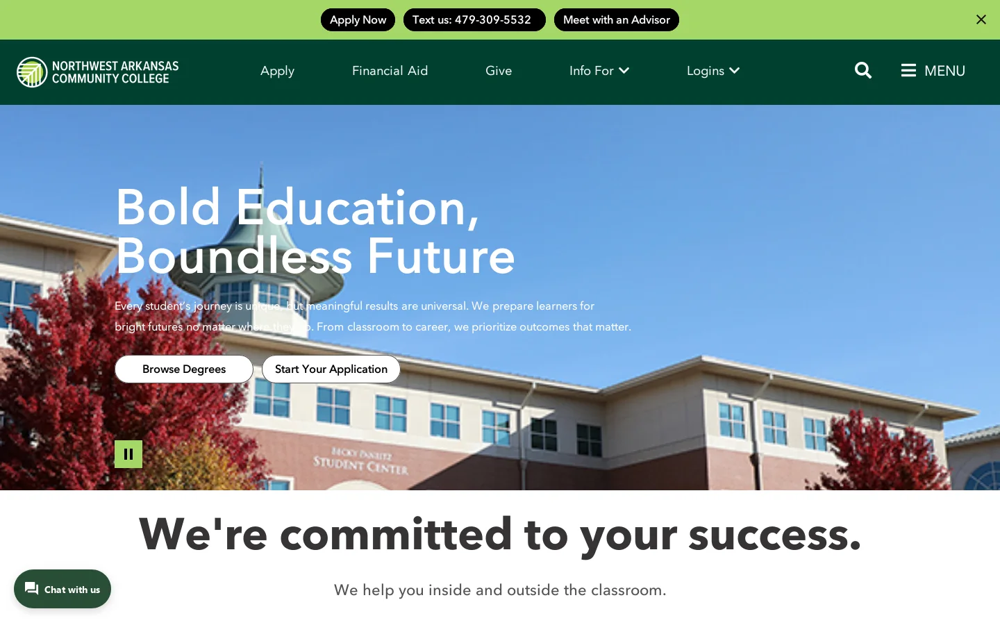 NWACC Homepage screenshot