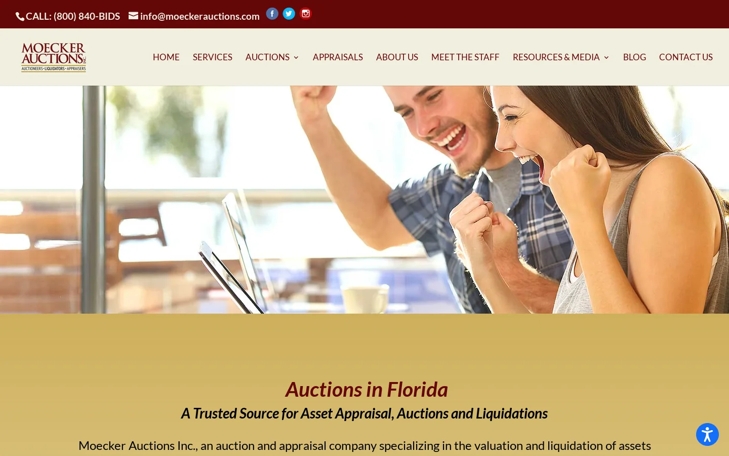 Auctions in Fort Lauderdale, FL - Auctions & Liquidation Sales Homepage screenshot
