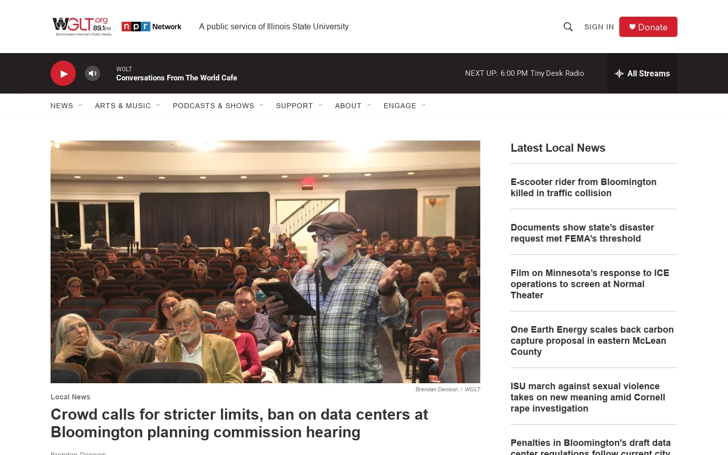 WGLT Homepage screenshot