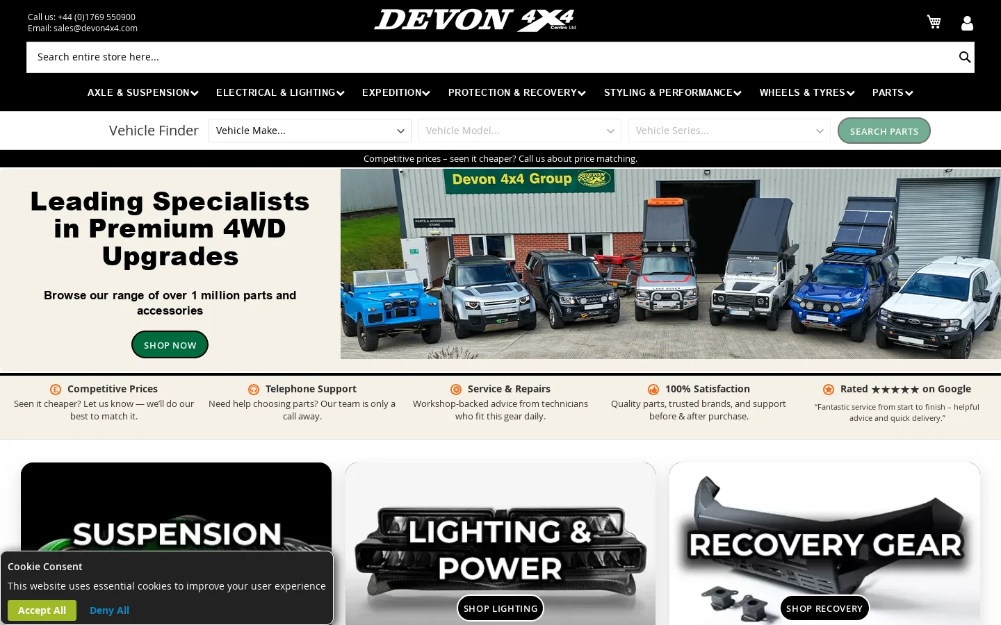 Devon 4x4 Devon 4x4 Homepage screenshot