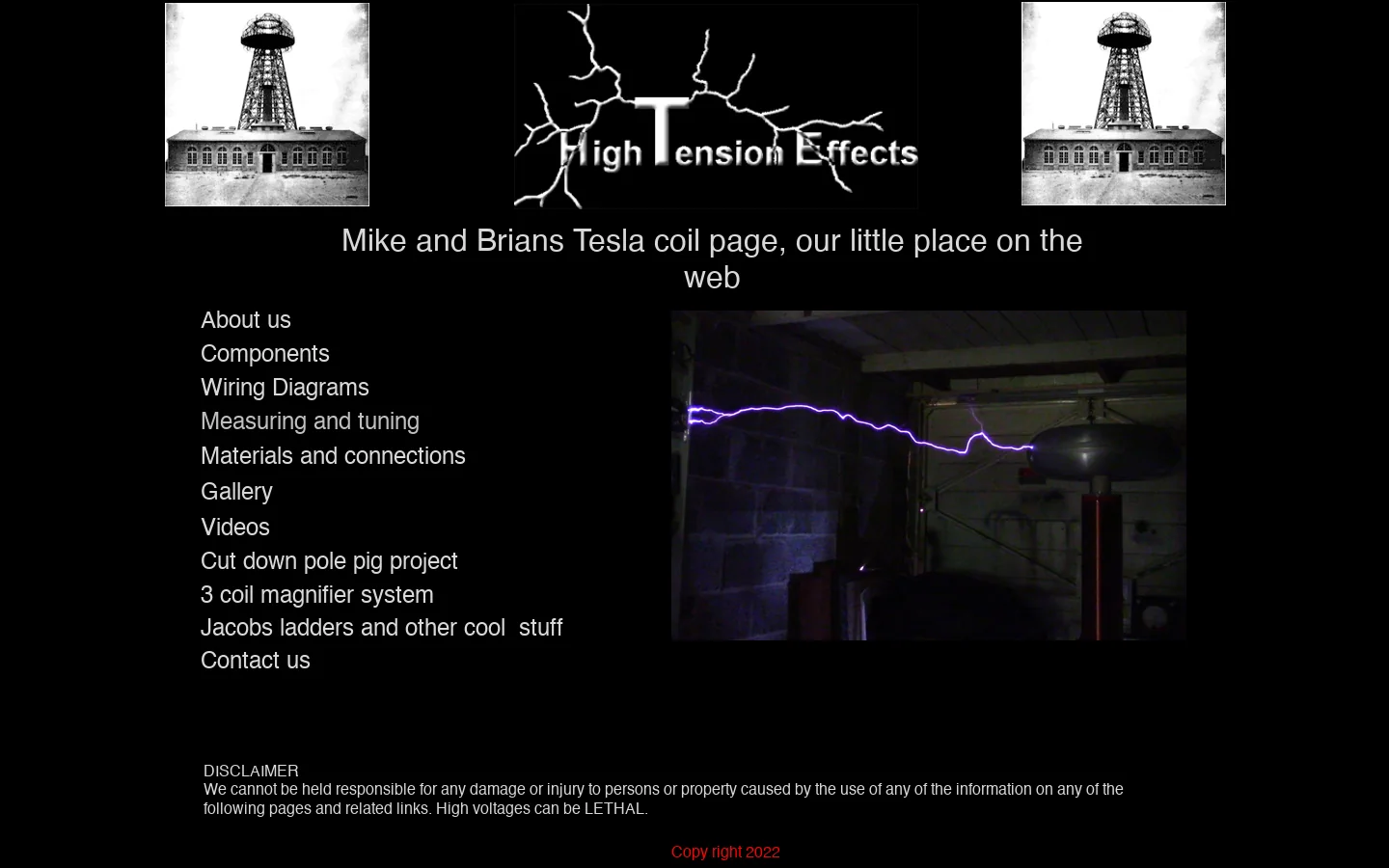 hightensioneffects.co.uk Homepage screenshot