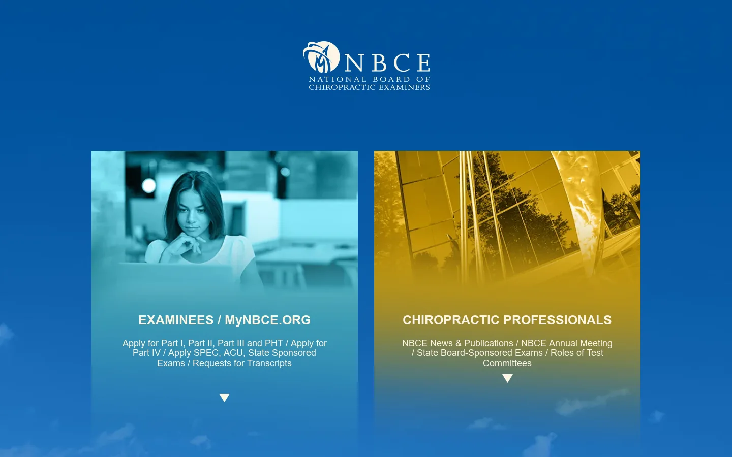 NBCE Homepage screenshot