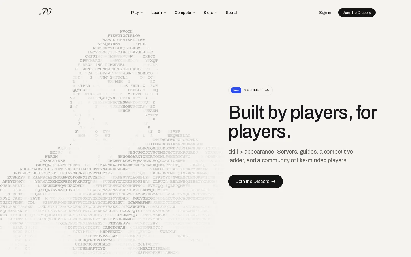 x76 Homepage screenshot