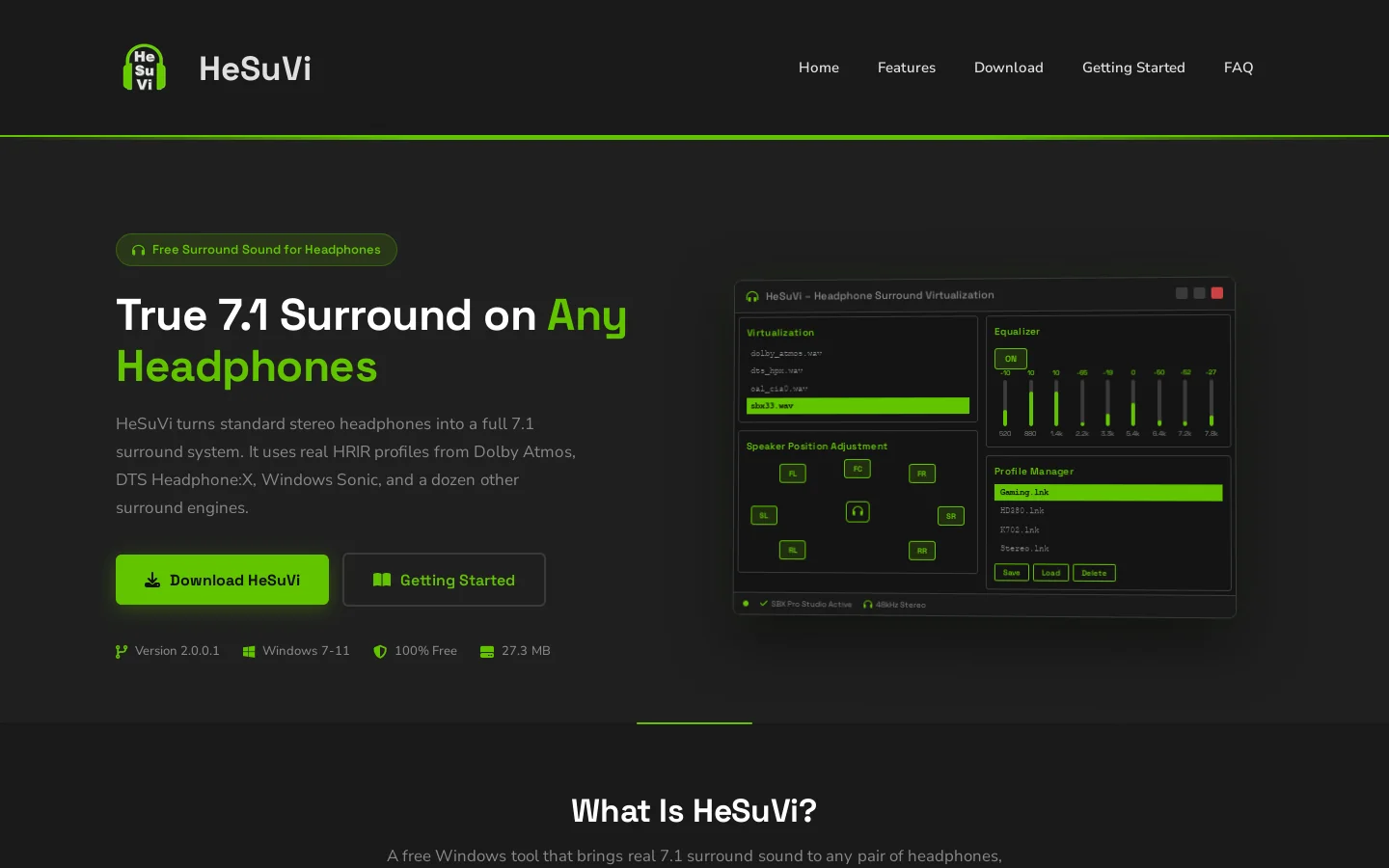 HeSuVi Homepage screenshot