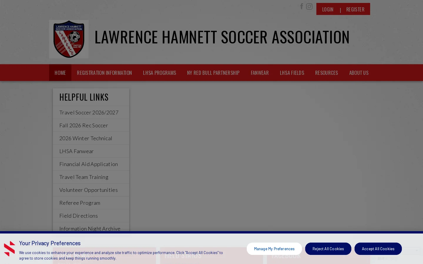 LHSA > Home Homepage screenshot
