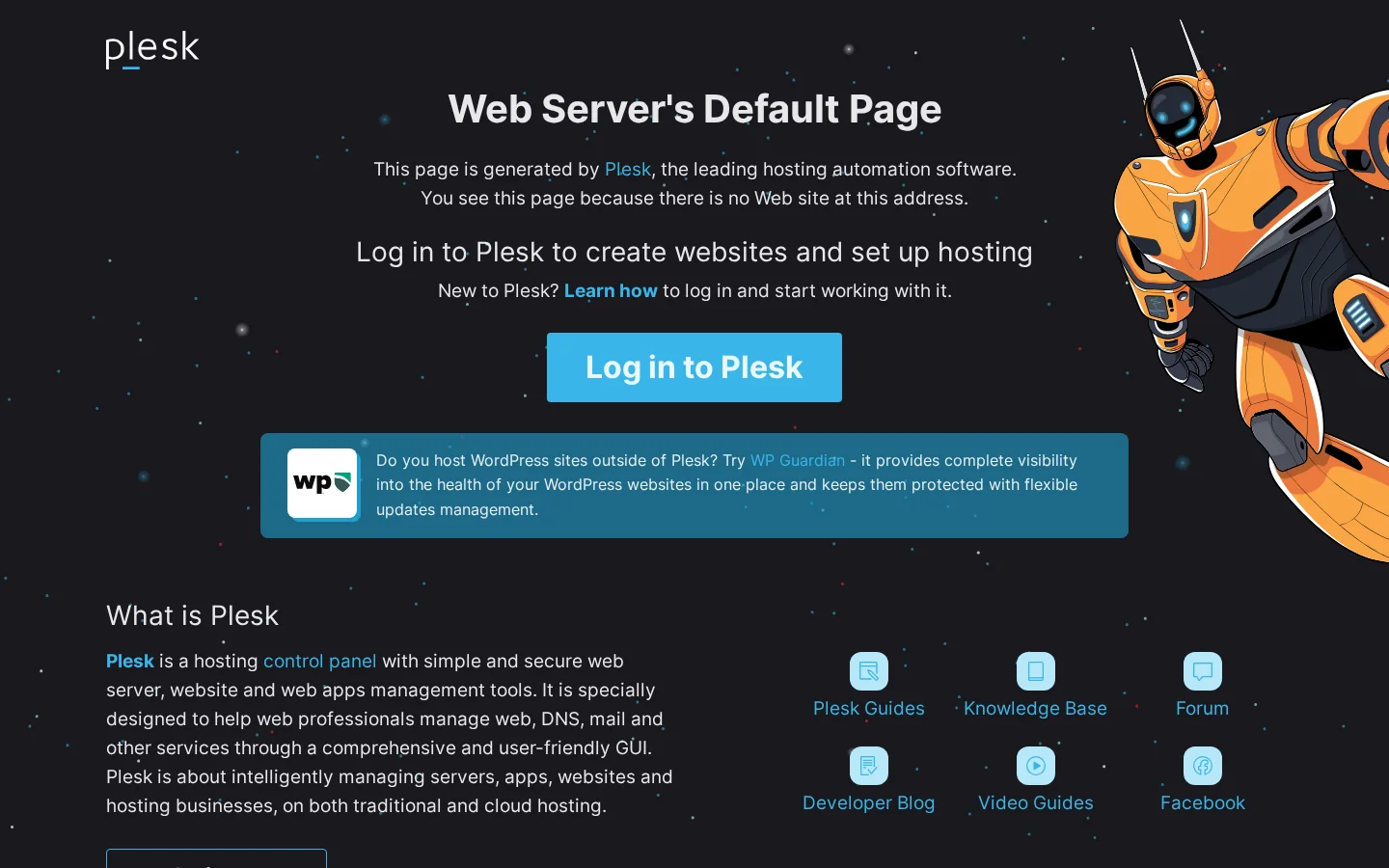 Web Server's Default Page Homepage screenshot