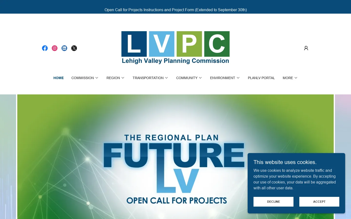 Lehigh Valley Planning Commission Homepage screenshot