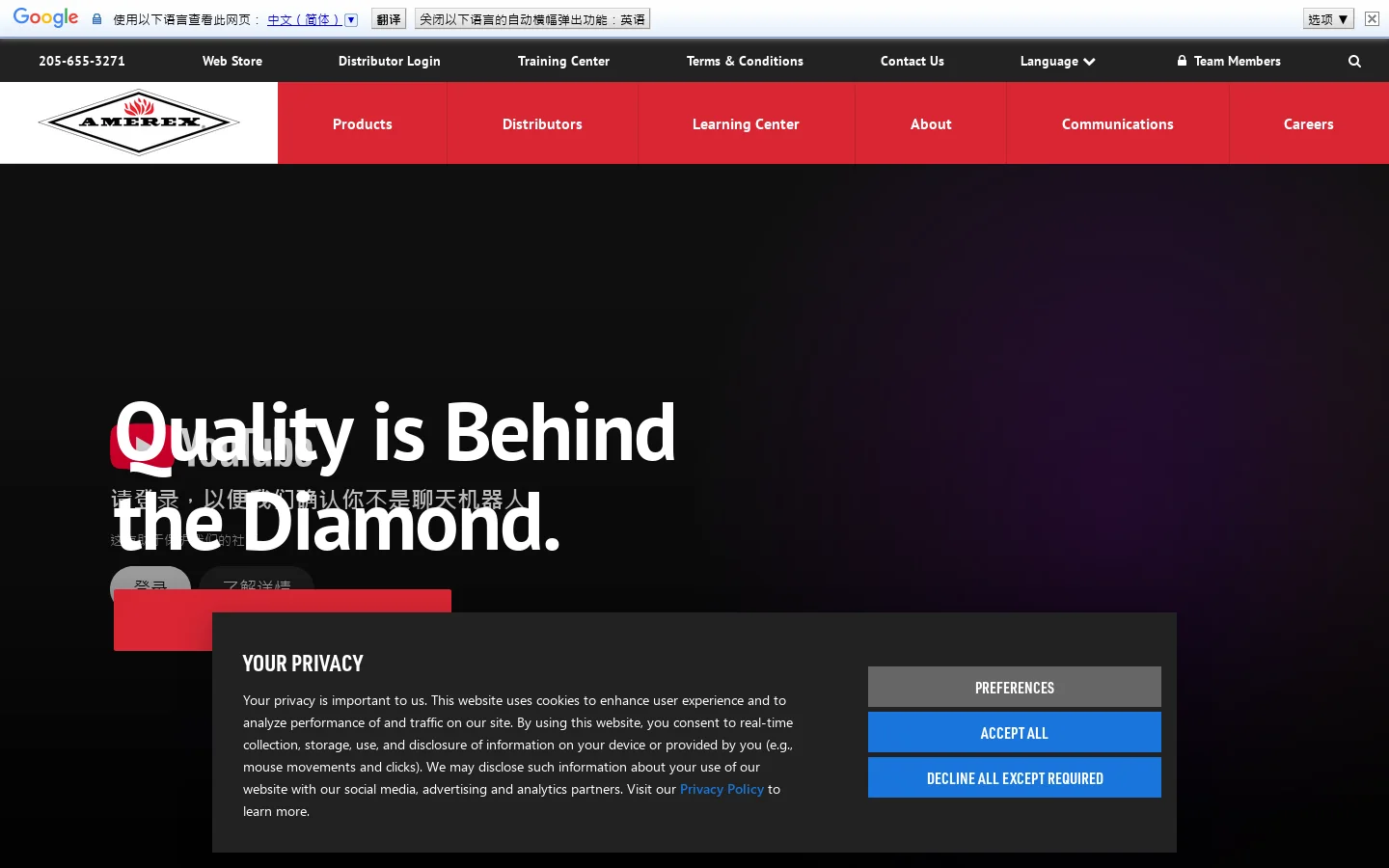 Amerex Fire Homepage screenshot