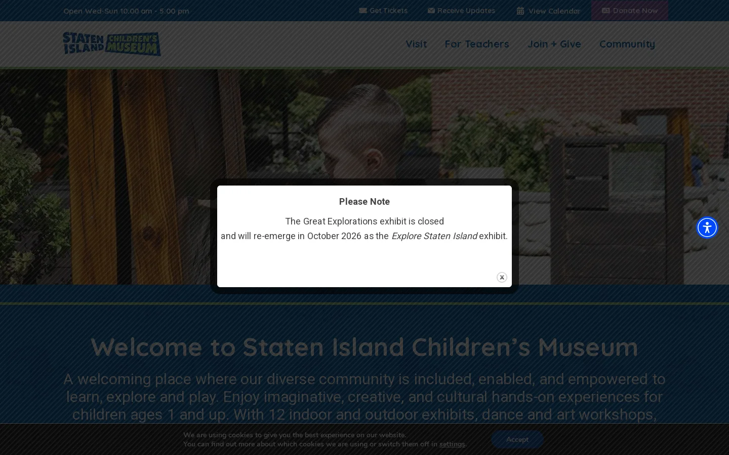 Staten Island Children's Museum - Expanding Minds & Imaginations since 1974 Homepage screenshot