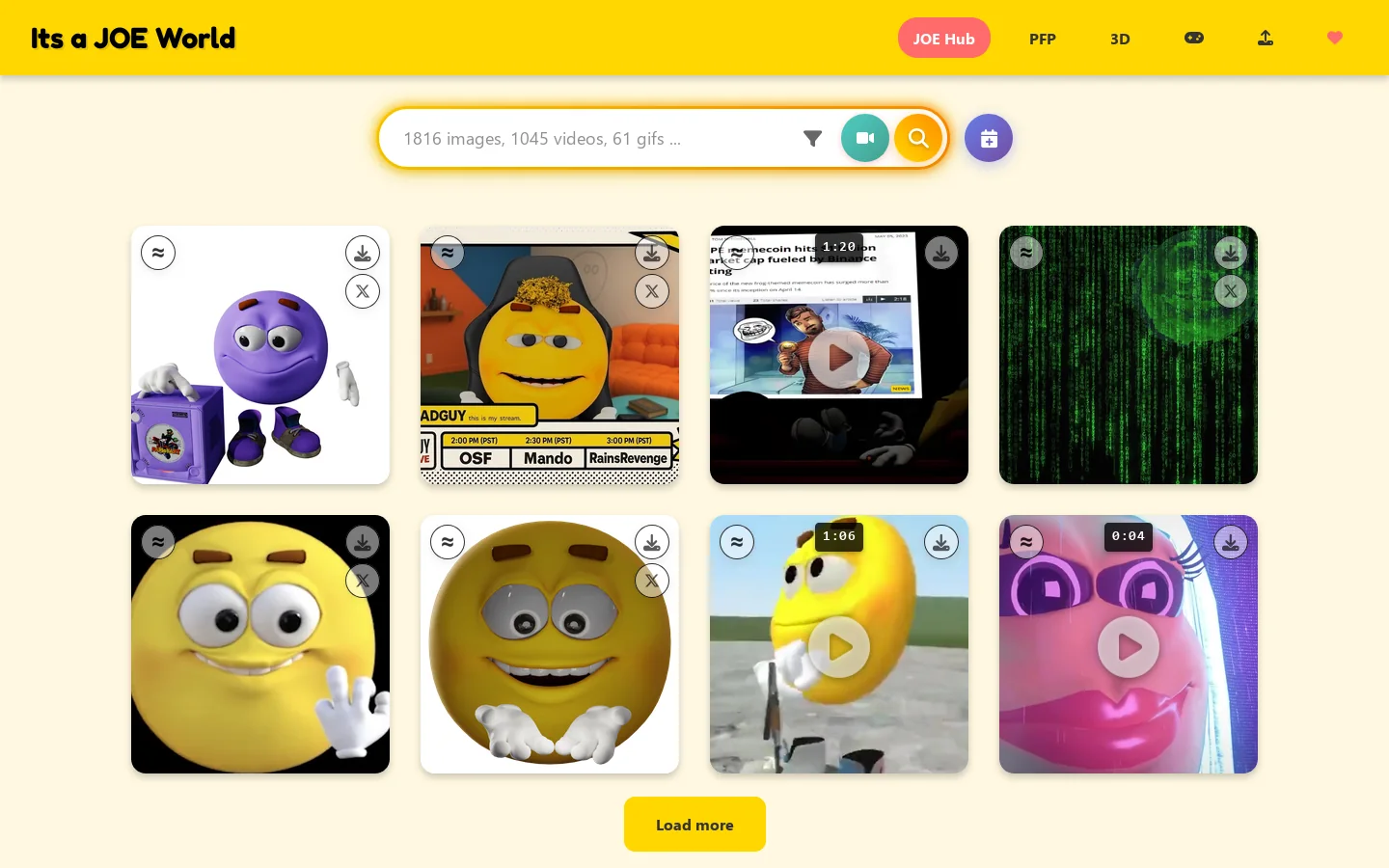 JOE Hub - The Ultimate Meme Collection | Find & Share JOE Memes Homepage screenshot