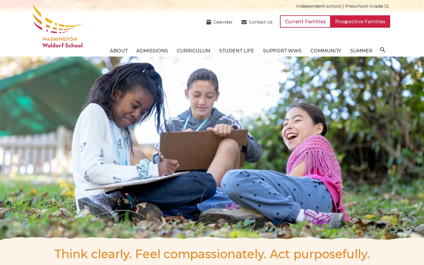 Washington Waldorf School Homepage screenshot