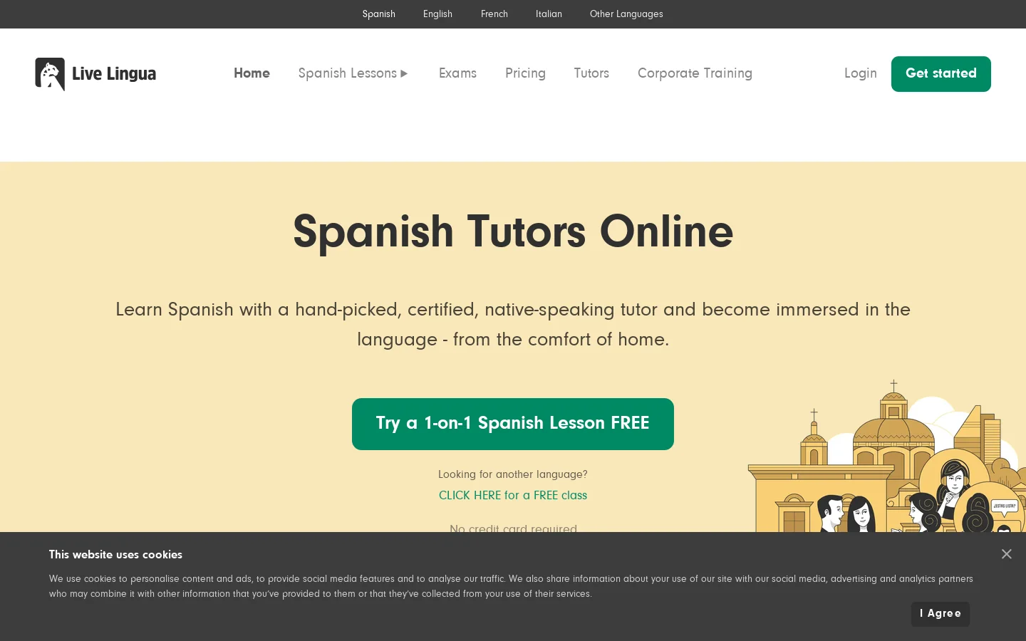 Live Lingua Homepage screenshot