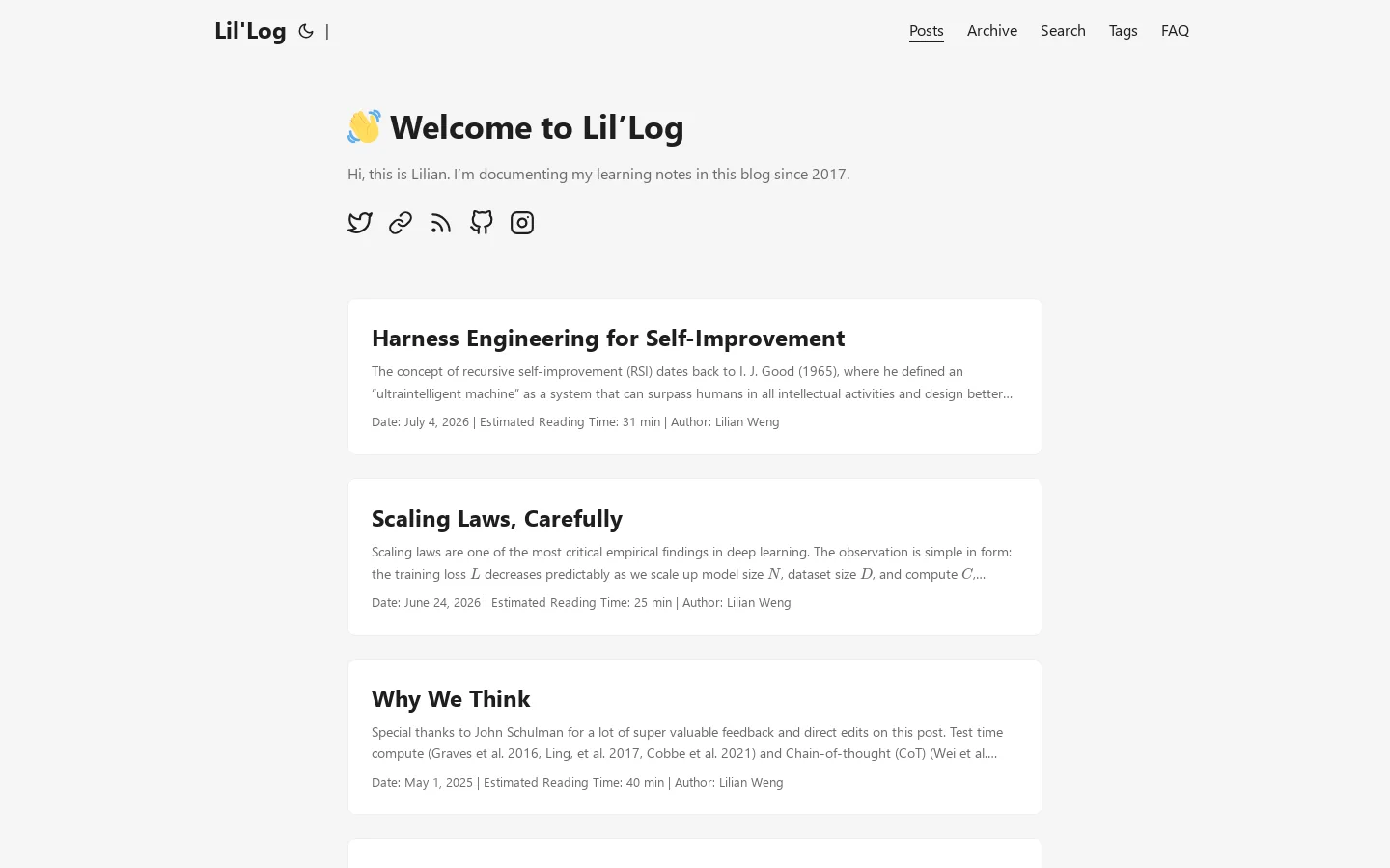 Lil'Log Homepage screenshot