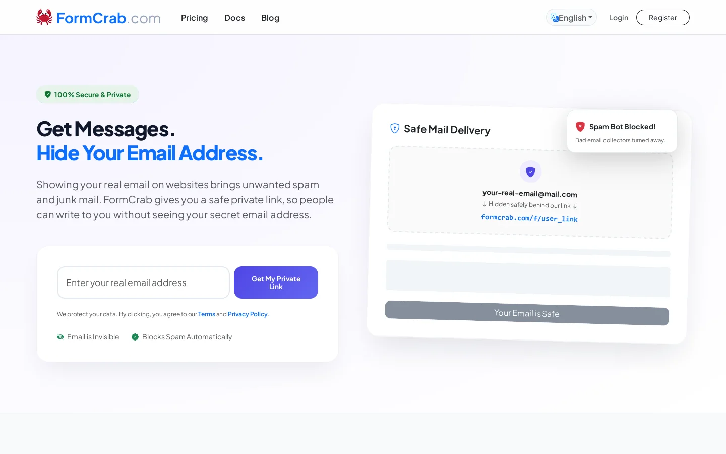 FormCrab.com Homepage screenshot