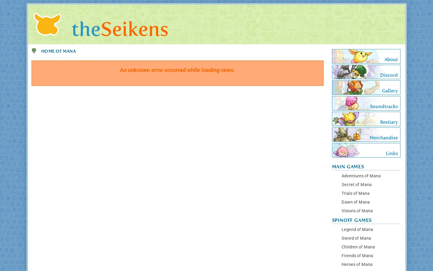 Seikens Homepage screenshot