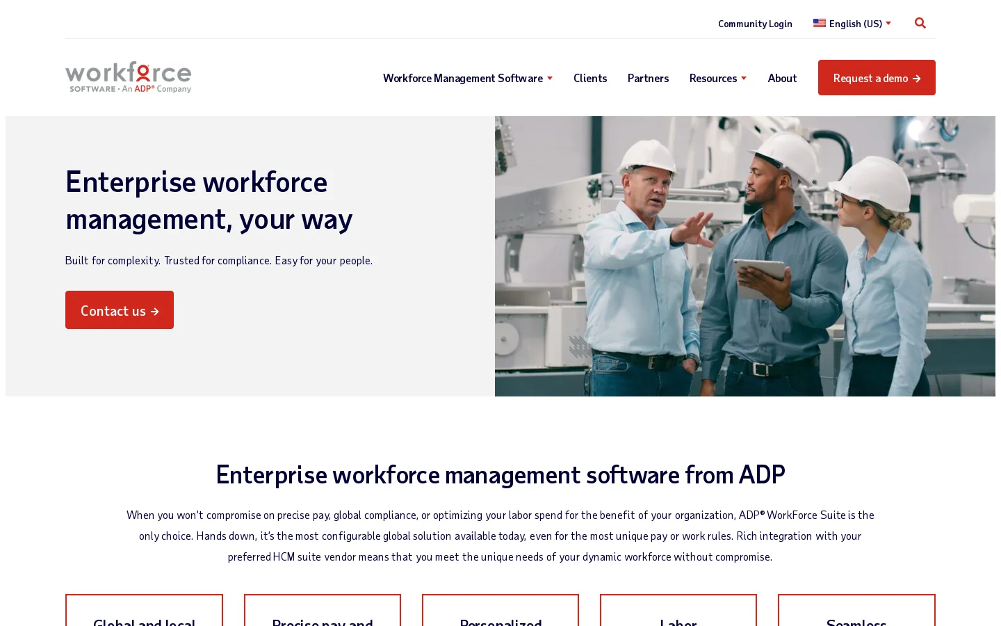 WorkForce Software Homepage screenshot
