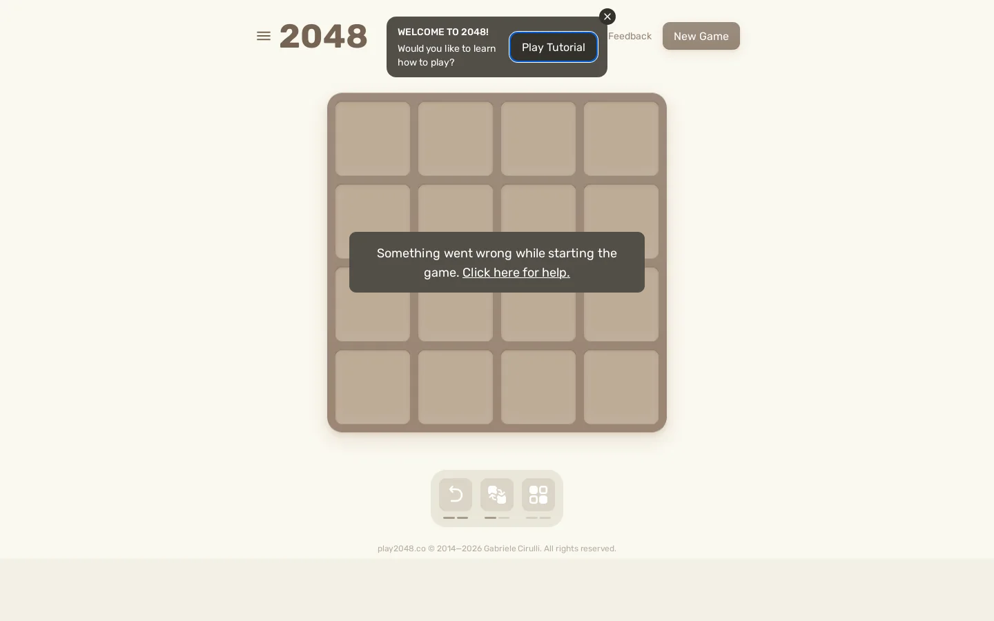 2048 • Play the Free Online Game Homepage screenshot