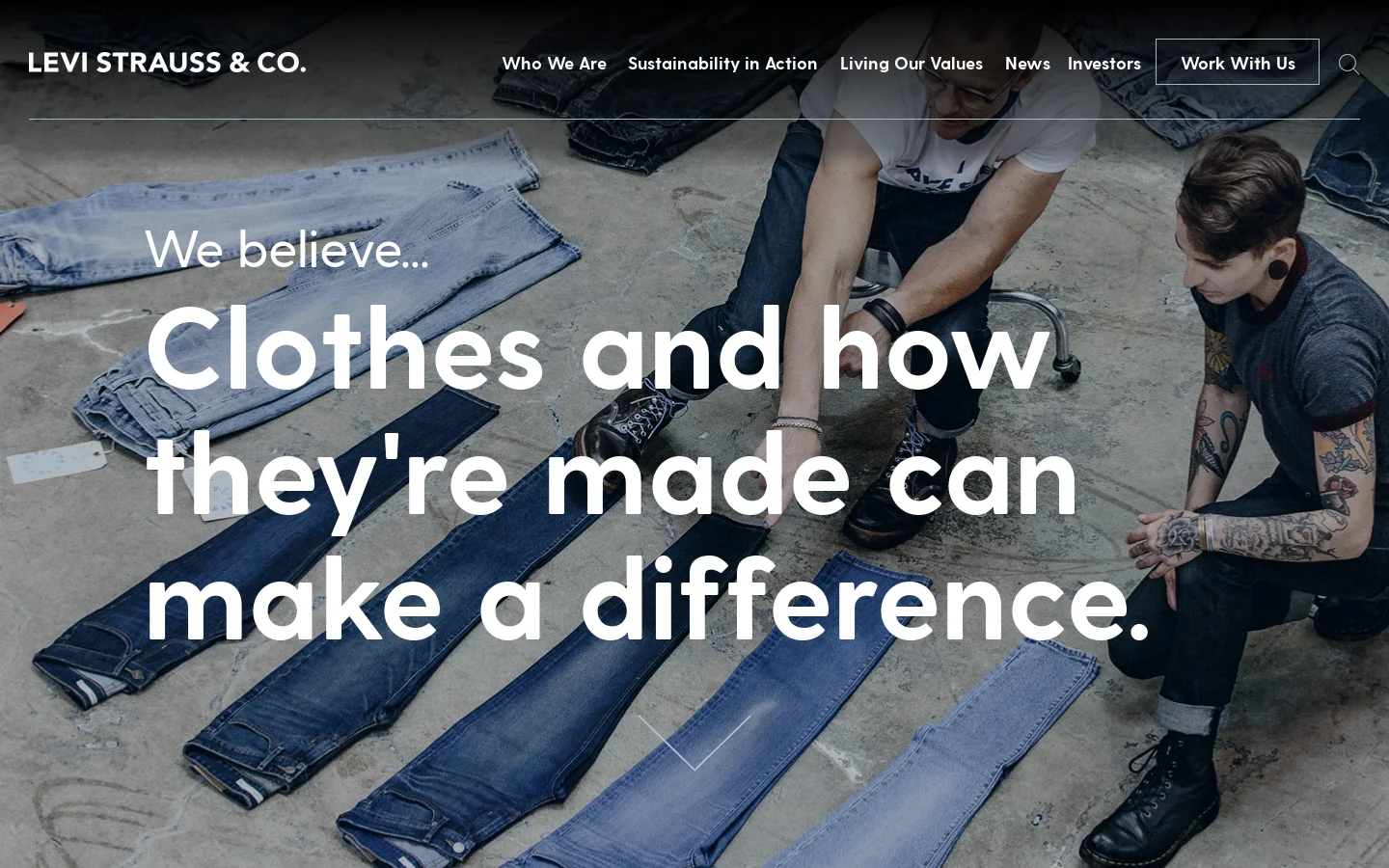 Levi Strauss & Co Homepage screenshot
