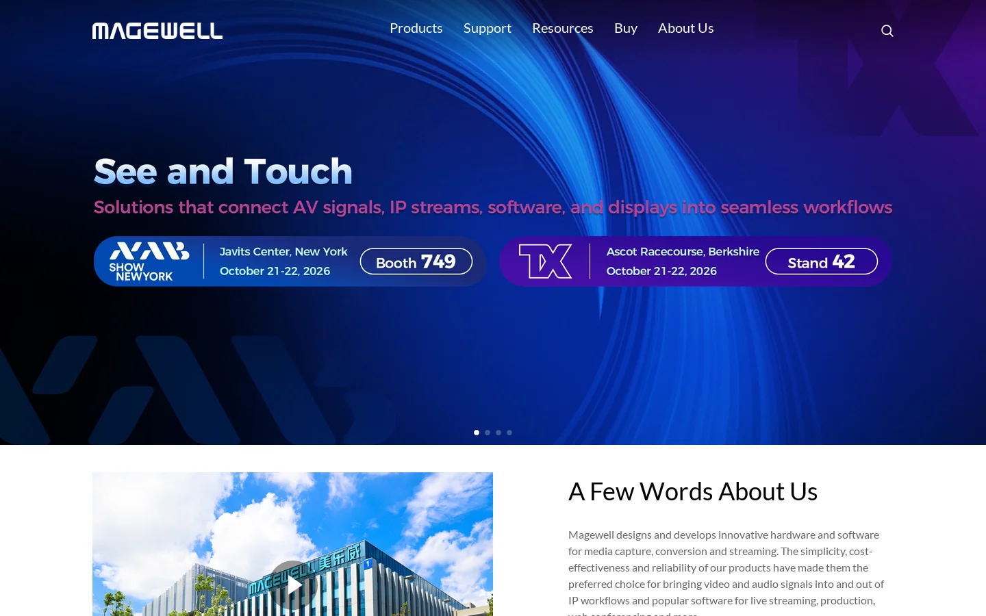 Magewell Homepage screenshot