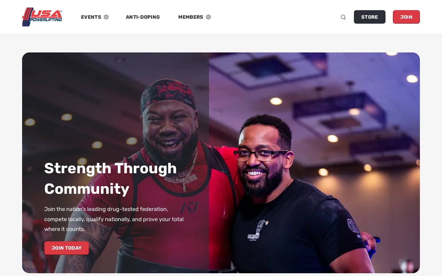 USA Powerlifting Homepage screenshot