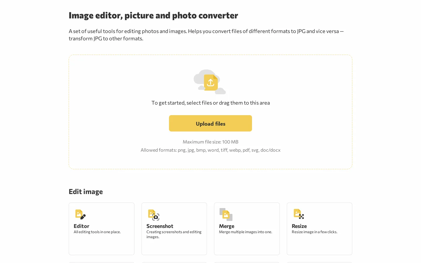 Screenshot Tool online, free Homepage screenshot