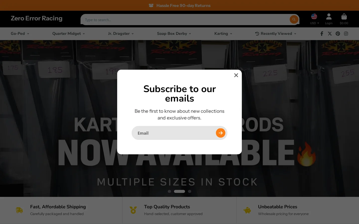 Zero Error Racing Homepage screenshot
