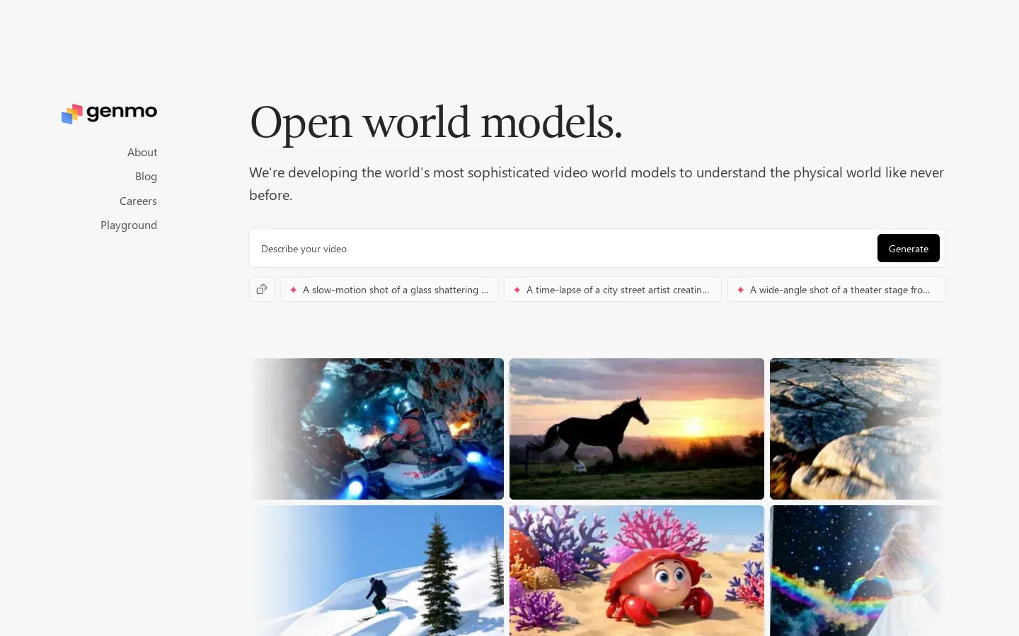 Genmo Homepage screenshot