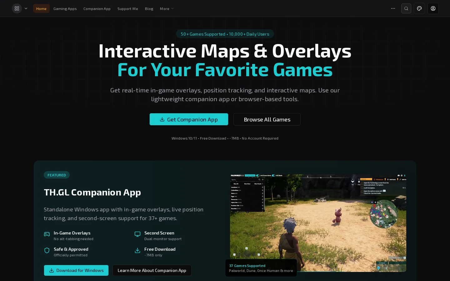 TH.GL Homepage screenshot