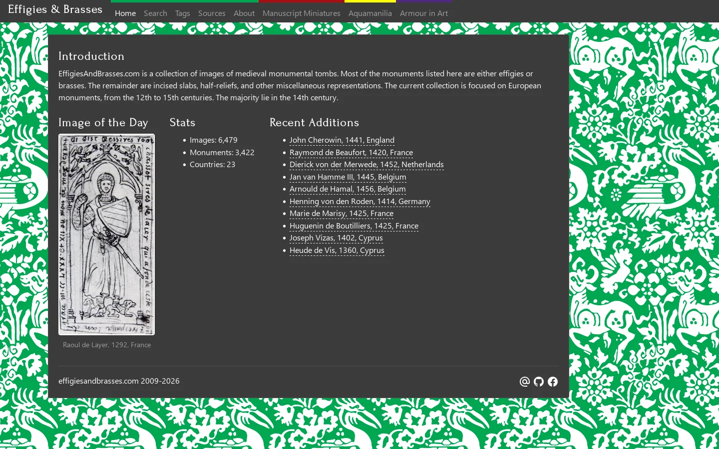 Effigies & Brasses: Home Homepage screenshot