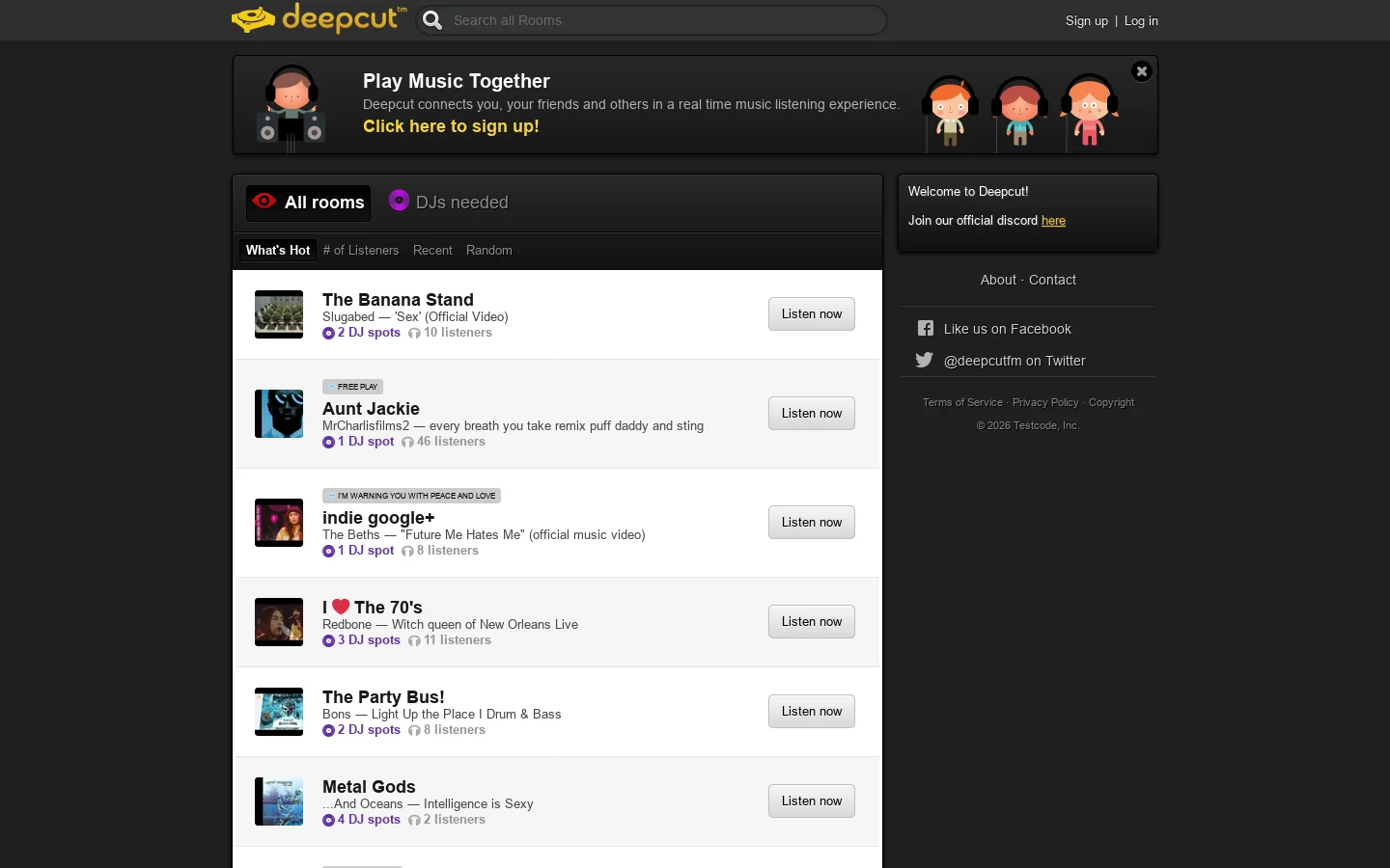 deepcut.fm Homepage screenshot