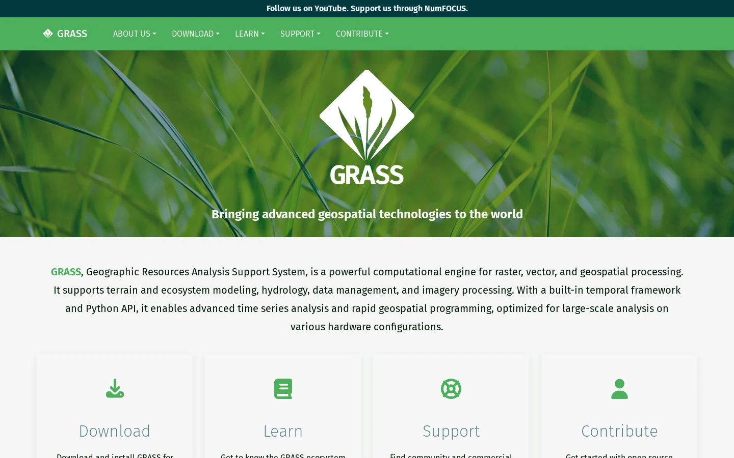 GRASS Homepage screenshot