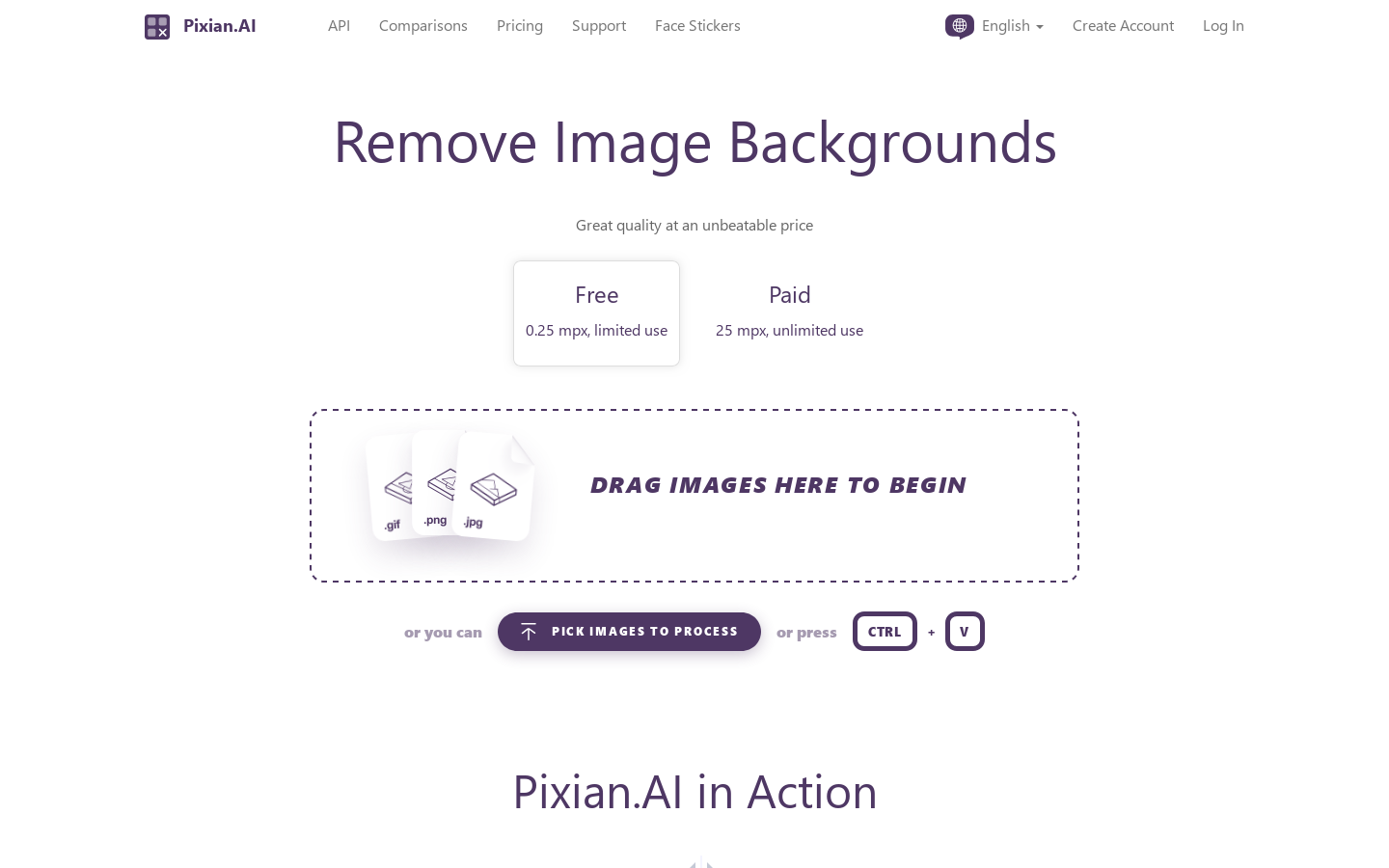 Pixian.AI Homepage screenshot