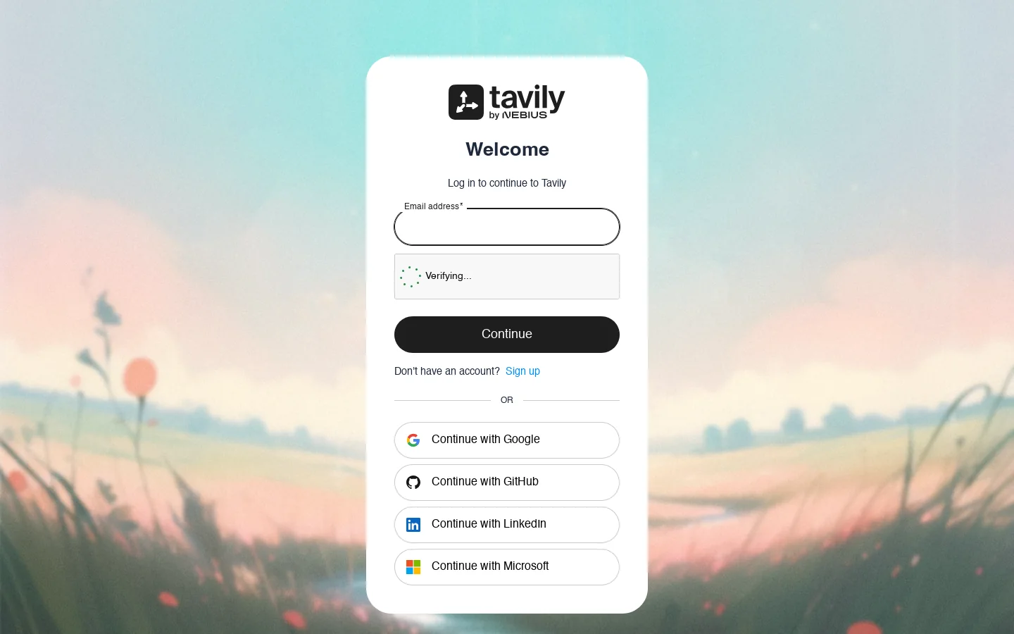 Tavily API Platform Homepage screenshot