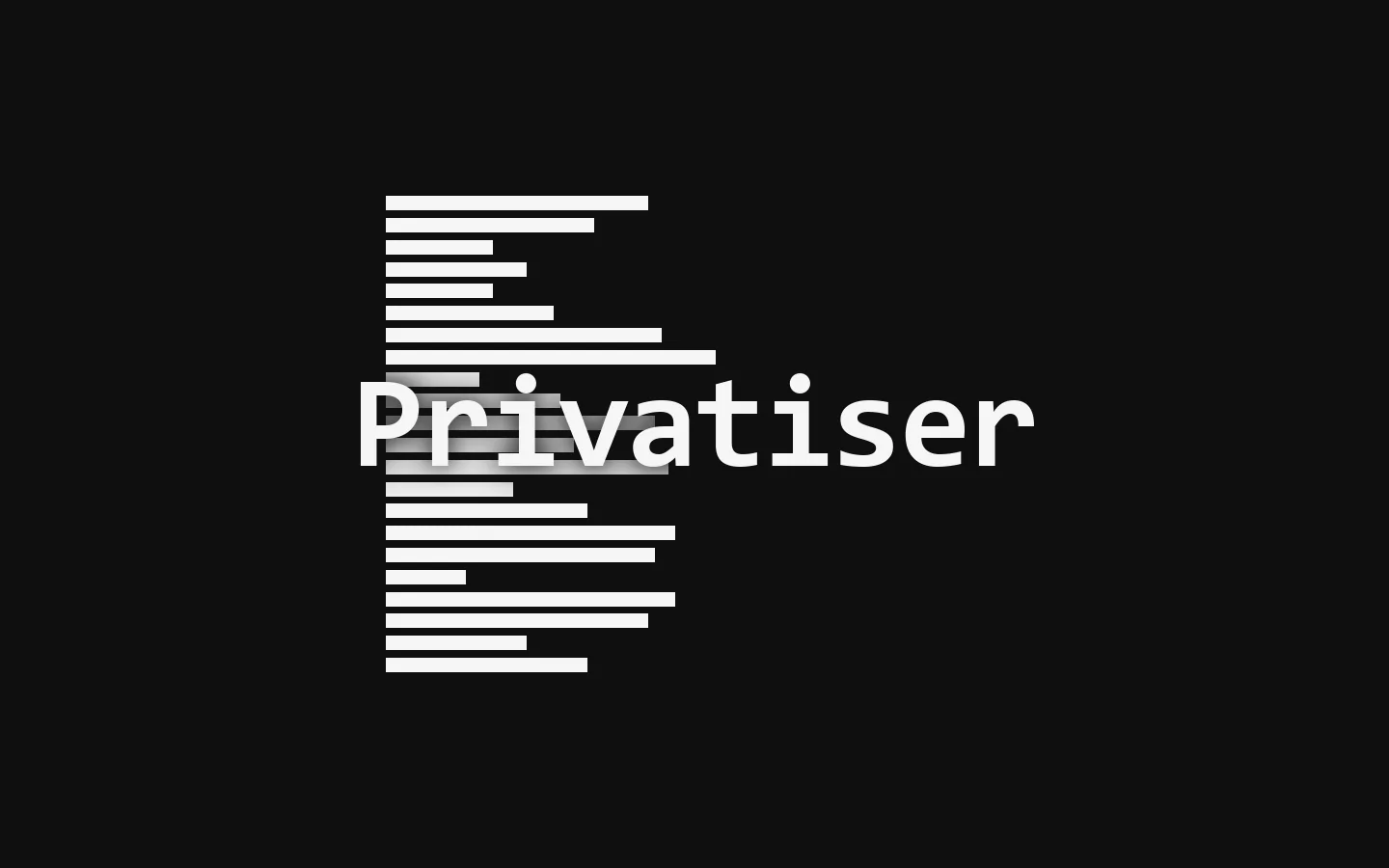 Privatiser Homepage screenshot