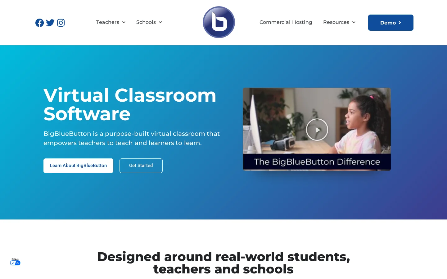 BigBlueButton Homepage screenshot