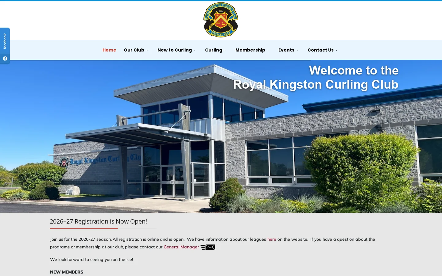 Royal Kingston Curling Club Homepage screenshot