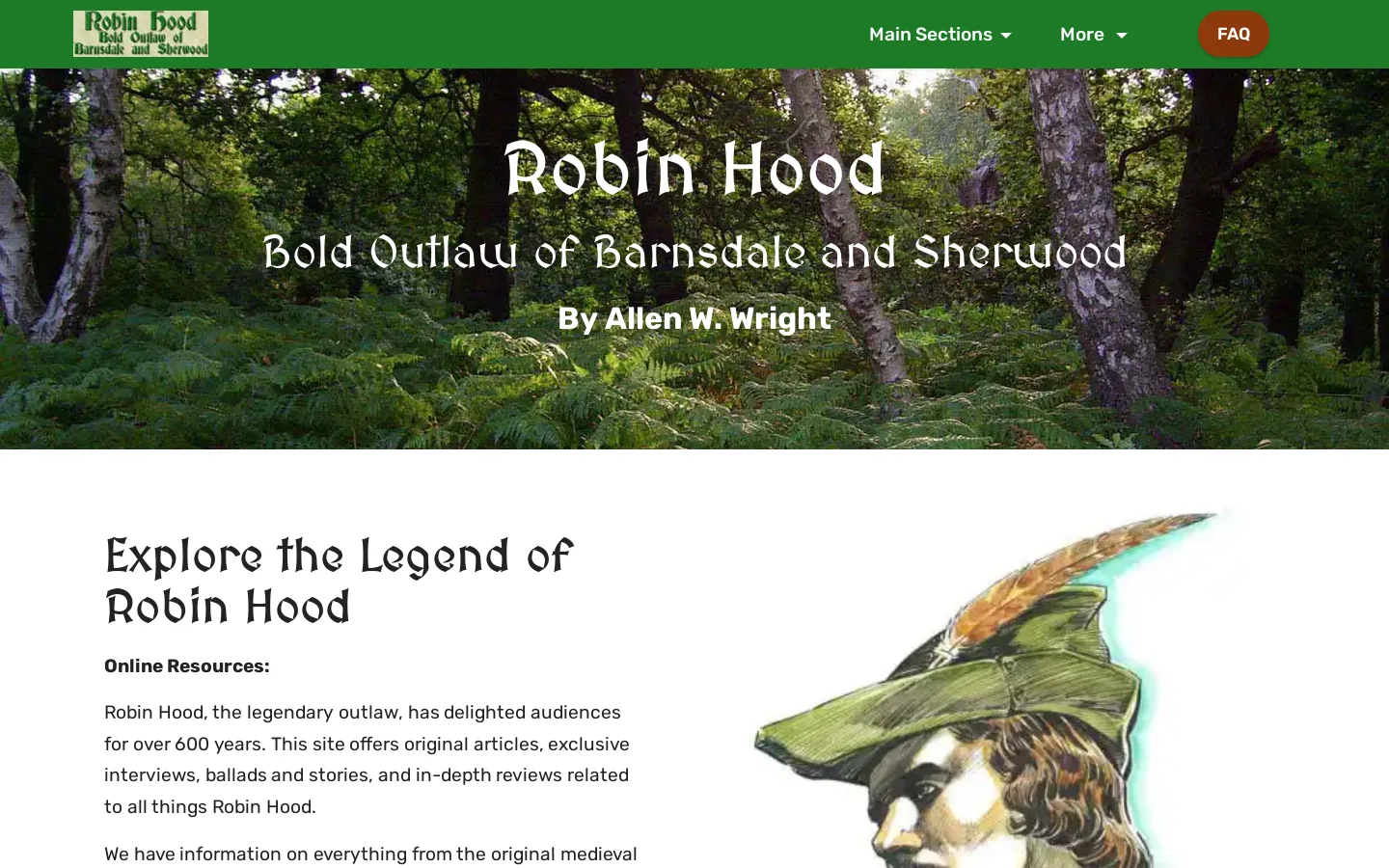 Robin Hood -- Bold Outlaw of Barnsdale and Sherwood Homepage screenshot