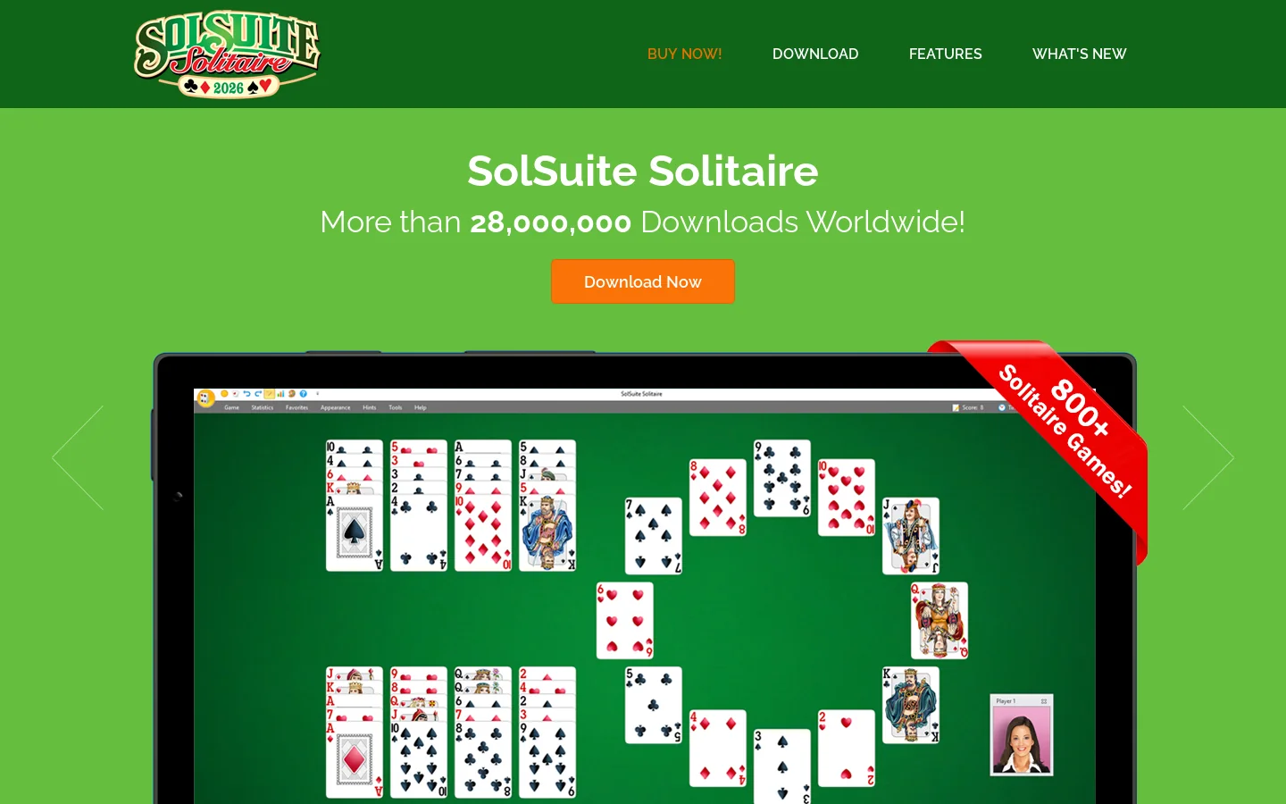 SolSuite Solitaire Homepage screenshot